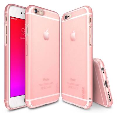 Ringke Slim Frost iPhone 6 Plus / 6S Plus 360 Kenar Koruma Pembe Rubber Kılıf - 1