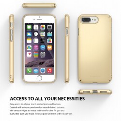 Ringke Slim iPhone 6 / 6S 360 Kenar Koruma Rose Gold Rubber Kılıf - 2