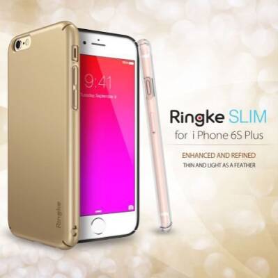 Ringke Slim iPhone 6 Plus / 6S Plus 360 Kenar Koruma Gold Rubber Kılıf - 2