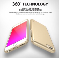 Ringke Slim iPhone 6 Plus / 6S Plus 360 Kenar Koruma Gold Rubber Kılıf - 6