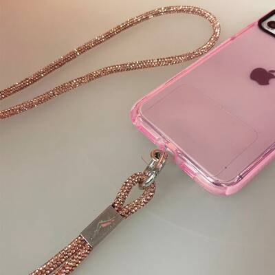 Rose Gold Taşlı Telefon Omuz Askısı - 5