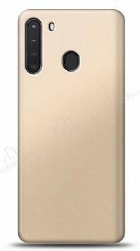 Samsung Galaxy A21 Gold Mat Silikon Kılıf - 1