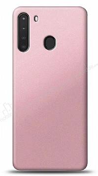 Samsung Galaxy A21 Rose Gold Mat Silikon Kılıf - 1