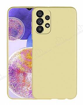 Samsung Galaxy A23 Kamera Korumalı Mat Gold Silikon Kılıf - 1