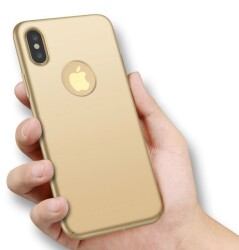 Samsung Galaxy A6 Plus 2018 Tam Kenar Koruma Gold Rubber Kılıf - 2