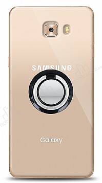 Samsung Galaxy C9 Pro Siyah Tutuculu Şeffaf Kılıf - 1