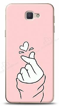 Samsung Galaxy J7 Prime / J7 Prime 2 Pink Finger Heart Kılıf - 1