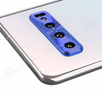 Samsung Galaxy S10 Lacivert Metal Kamera Lensi Koruyucu - 1