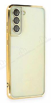 Samsung Galaxy S21 FE 5G Kamera Lens Korumalı Gold Silikon Kılıf - 1