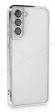 Samsung Galaxy S21 FE 5G Kamera Lens Korumalı Silver Silikon Kılıf - 1