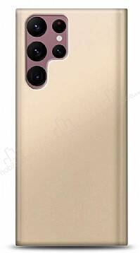 Samsung Galaxy S22 Ultra 5G Gold Mat Silikon Kılıf - 1