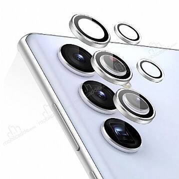 Samsung Galaxy S22 Ultra 5G Silver Metal Kamera Lens Koruyucu - 1