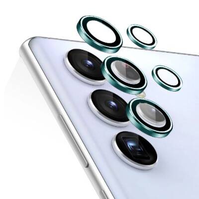 Samsung Galaxy S22 Ultra 5G Yeşil Metal Kamera Lens Koruyucu - 1