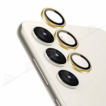 Samsung Galaxy S23 Gold Metal Kamera Lens Koruyucu - 1