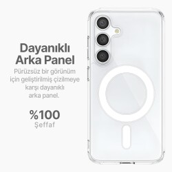 Samsung Galaxy S24 Magsafe Özellikli Şeffaf Ultra Koruma Kılıf - 4