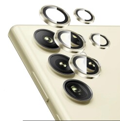 Samsung Galaxy S24 Ultra Metal Gold Kamera Lens Koruyucu - 1