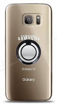 Samsung Galaxy S7 Siyah Tutuculu Şeffaf Kılıf - 1