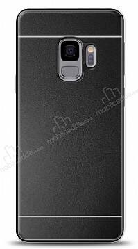 Samsung Galaxy S9 Metal Siyah Şeritli Rubber Kılıf - 1