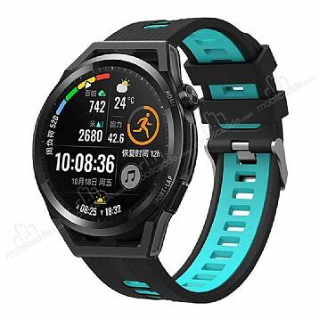 Samsung Galaxy Watch 3 41 mm Siyah-Mavi Silikon Kordon - 1