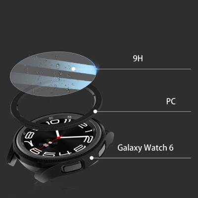 Samsung Galaxy Watch 6 Classic 43 mm Ekran Korumalı Siyah Silikon Kılıf - 2