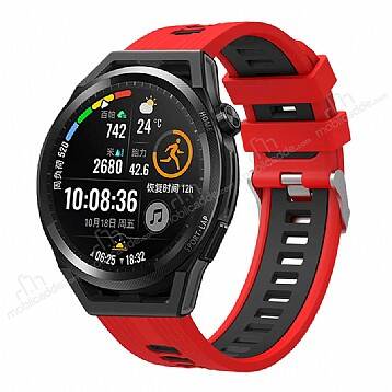 Samsung Galaxy Watch Active 2 44 mm Kırmızı-Siyah Silikon Kordon - 1