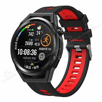 Samsung Galaxy Watch Active 2 44 mm Siyah-Kırmızı Silikon Kordon - 1