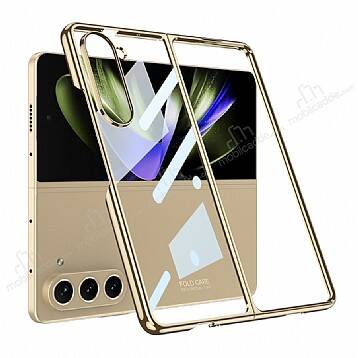 Samsung Galaxy Z Fold 5 Full Cam Gold Rubber Kılıf - 1