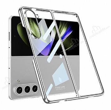 Samsung Galaxy Z Fold 5 Full Cam Silver Rubber Kılıf - 1