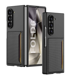 Samsung Galaxy Z Fold 6 Karbonfiber Kartlıklı Kamera Korumalı Rubber Kılıf - 1