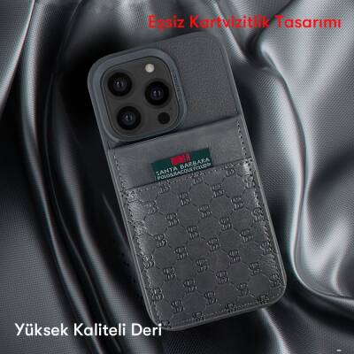 Santa Barbara Hulda Kartvizitli Polo Racquet Club iPhone 13 Pro Max Standlı Gri Kılıf - 3