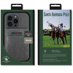 Santa Barbara Hulda Kartvizitli Polo Racquet Club iPhone 13 Pro Max Standlı Gri Kılıf - 7