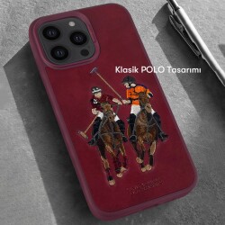 Santa Barbara Jockey Polo Racquet Club iPhone 13 Pro Max Kırmızı Deri Kılıf - 2