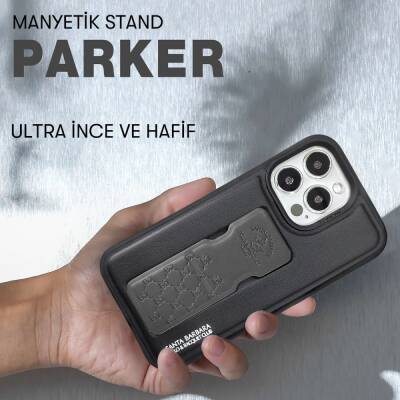 Santa Barbara Parker Polo Racquet Club iPhone 13 Pro Max Standlı Gri Kılıf - 4