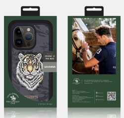 Santa Barbara Polo Racquet Club iPhone 15 Savanna Bengal Gerçek Deri Kılıf - 3