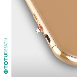 Totu Design Furios iPhone X / XS 3ü 1 Arada Gold Rubber Kılıf - 3