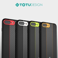 Totu Design Verti Color Series iPhone 7 / 8 Beyaz Çizgili Silikon Kılıf - 4