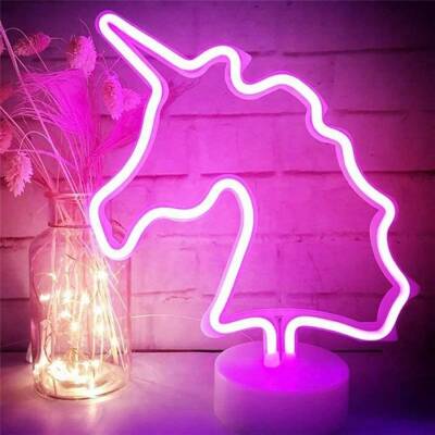 Unicorn Tasarımlı Neon Masa Lambası - 3