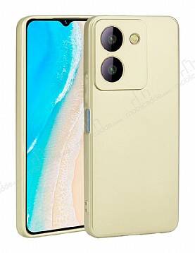 Vivo Y36 4G Kamera Korumalı Mat Gold Silikon Kılıf - 1