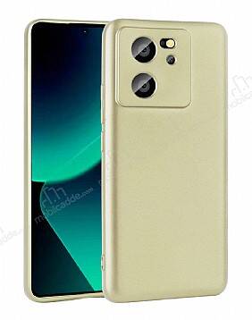 Xiaomi 13T Kamera Korumalı Mat Gold Silikon Kılıf - 1