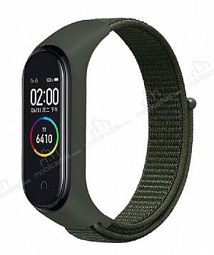 Xiaomi Mi Band 6 Gri-Koyu Yeşil Hasır Kordon - 1