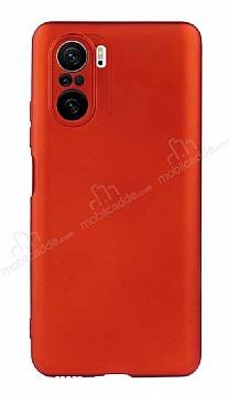 Xiaomi Poco F3 Mat Kırmızı Silikon Kılıf - 1