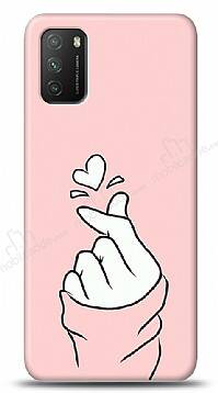 Xiaomi Poco M3 Pink Finger Heart Kılıf - 1