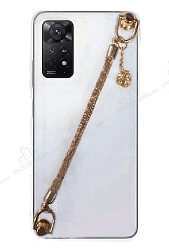 Xiaomi Redmi Note 11 Pro Gold Zincirli Şeffaf Kılıf - 1