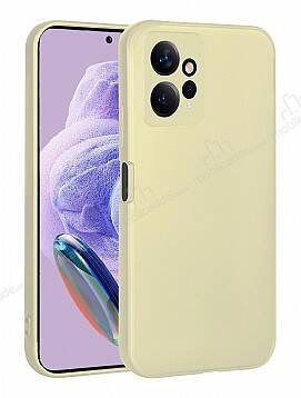 Xiaomi Redmi Note 12 4G Kamera Korumalı Mat Gold Silikon Kılıf - 1