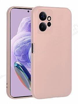 Xiaomi Redmi Note 12 4G Kamera Korumalı Mat Rose Gold Silikon Kılıf - 1