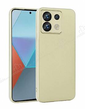 Xiaomi Redmi Note 13 Pro 5G Kamera Korumalı Mat Gold Silikon Kılıf - 1