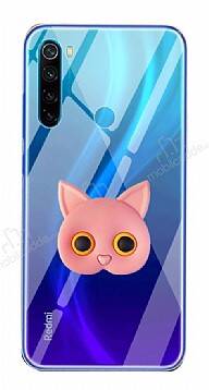 Xiaomi Redmi Note 8 Kedi Figürlü Telefon Tutuculu Açık Pembe Silikon Kılıf - 1