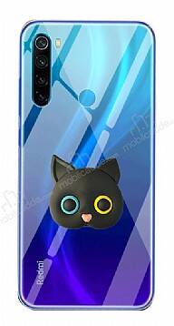 Xiaomi Redmi Note 8 Kedi Figürlü Telefon Tutuculu Siyah Silikon Kılıf - 1