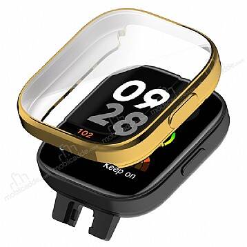 Xiaomi Redmi Watch 3 360 Korumalı Gold Sert Kasa ve Ekran Koruyucu - 1