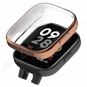 Xiaomi Redmi Watch 3 360 Korumalı Rose Gold Sert Kasa ve Ekran Koruyucu - 1